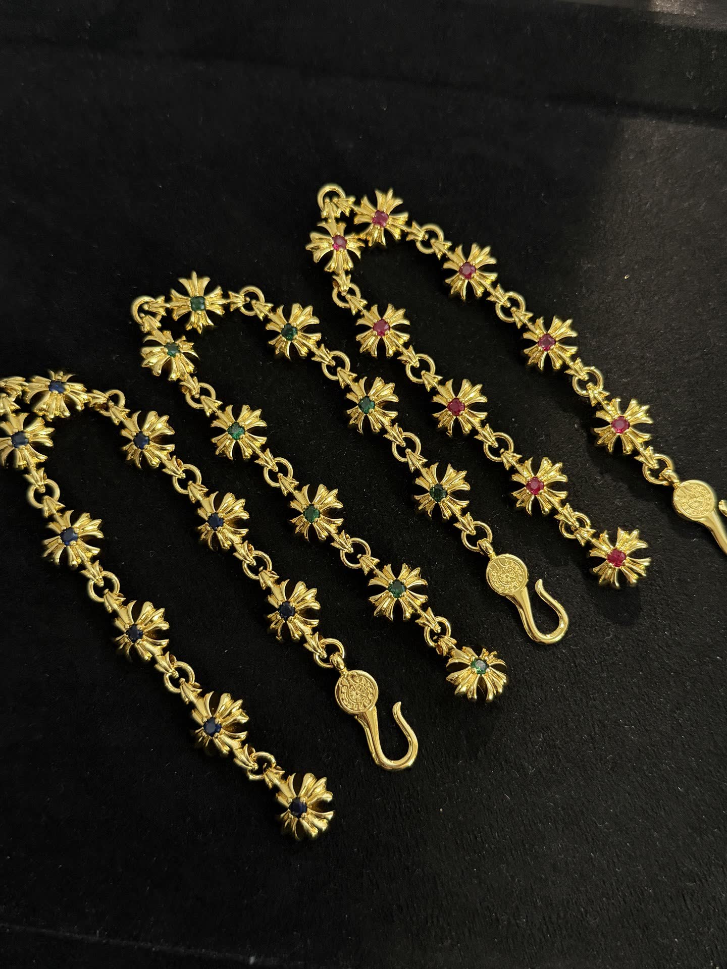 Chrome Hearts Gold-Tone Gemstone Bracelet